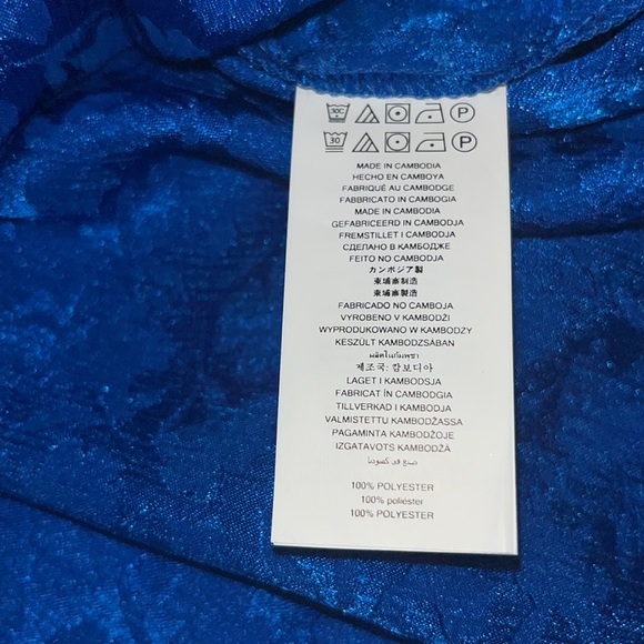 NWT MICHAEL Michael Kors l Fleur Jacquard Sleeveless Silk top PM Grecian Blue - Picture 13 of 15